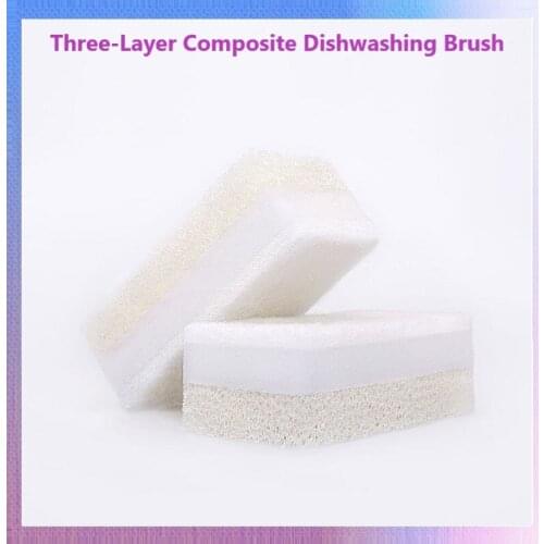 MIJIA JieZhi Three-Layer Composite Dishwashing Brush Kitchen Sponges Household Cleaning Eco-Friendly Scouring Pads 6pcs