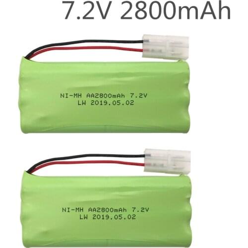 2pc 7.2v battery 2800mah ni-mh bateria 7.2v nimh battery pilas recargables 7.2v pack aa size ni mh for rc car toy electric tools