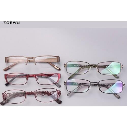 Wholesale classic optical frames women man Fashion Brand Designer Metal Square glasses UV400 quadros spectacles computer eyewear