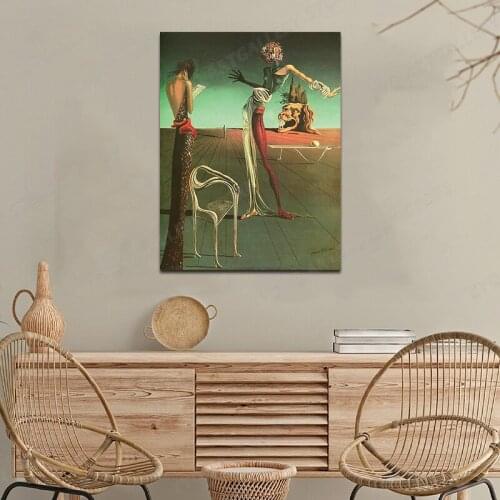 Poster Woman With A Head Of Roses. Salvadore Dali. Art Print Reproduction Canvas Painting Home Decoration Poster Wall Art Pictur