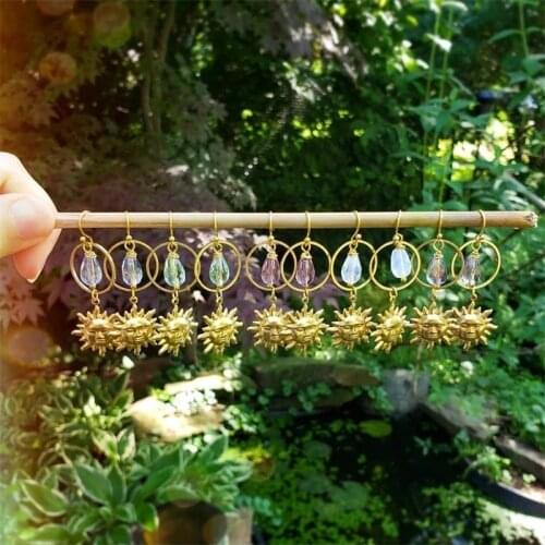 Sun Charm Earrings Stars and Moon Boho Hippie Bohemian Healing Celestial Witchy Metaphysical Jewelry