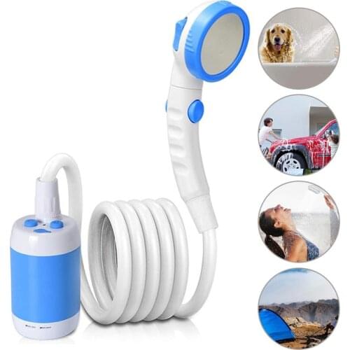 Portable Electric Shower Camping Rechargeable Bathing Pump Outdoor Sport Travel Handheld Shower Car Washer Hiking Pet Showers