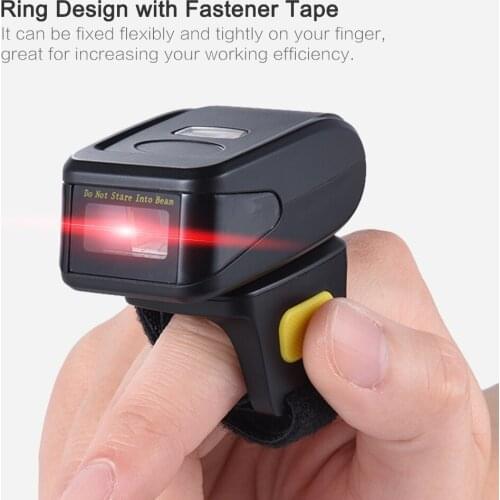 Portable Barcode Scanner Handheld Wireless Ring Finger 1D Bar Code Scanner Reader Support for windows XP 7.0 8.0 10 system