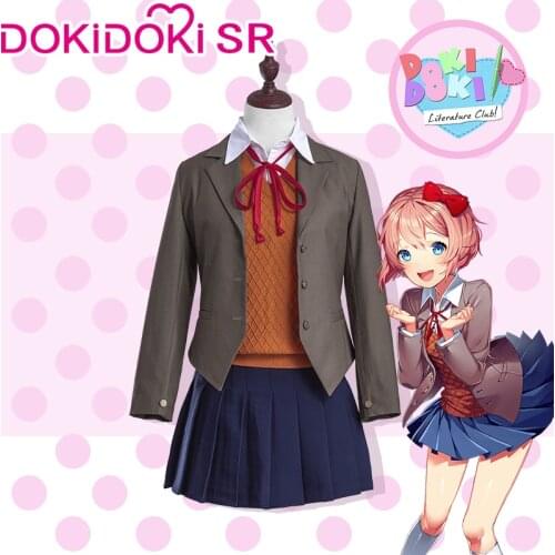 DokiDoki-SR GAME DokiDoki Literature Club Cosplay Sayori/Natsuki/Yuri/Monika Costume School Uniform