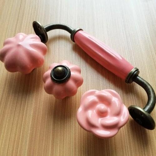 American wardrobe pulls Antique drawer handles European ceramic cabinet handles Furniture hardware 5"Wine cabinet door handle