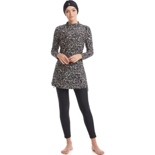 Modest Muslim Swimsuit Burkinis Full Cover Islamic Arab Long Sleeve Swimming Set Bearwear Hijab Bathing Suit Swimwear 4XL