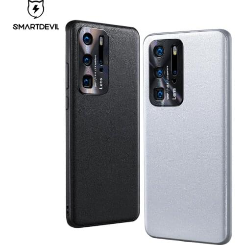 SmartDevil Original Vegan Leather Mobile Phone Case For Huawei P40 P40Pro Drop Protect Soft Protector Silicone Edge Comfortable