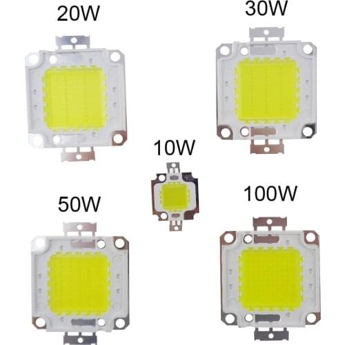 High Power COB LED Chips 10W 20W 30W 50W 100W DC10V-32V Integrated source SMD For Floodlight Spotlight Warm White /White outdoor