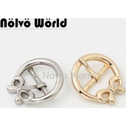 10-50 pieces 24mm 3 colors Sweety turn buckle metal,Round buckle shoes lovely girl bags 2.4cm knots belt decorative buckle