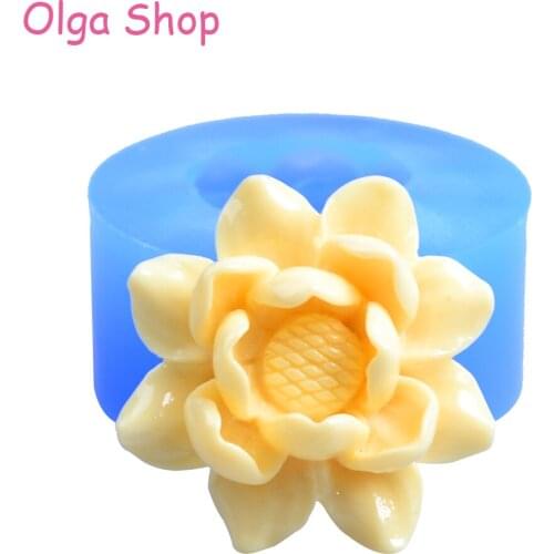 HYL055 35.2mm Flower Silicone Push Mold - for Fondant, Cake Topper, Gum Paste, Jewelry Making, Candy, Icing, Resin, Food Safe