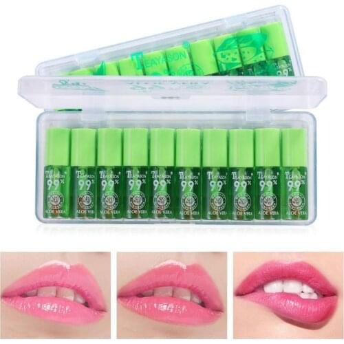 Lip Gloss Moisturizer Sample Lipstick Set Moisturizing Long Lasting Plant Protect Lips Make Up Nutritious Aloe Vera Change Color