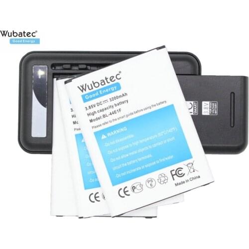 Wubatec 3x 3200mAh BL-44E1F Battery + Universal Charger For LG V20 Stylo 3 H990 F800 VS995 US996 LS995 LS997 H990DS H910 H918
