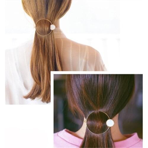 New Fashion Women Girls Metal Circle Square Hair Clips Natural Stone Hairpins Barrettes Wedding Hair Clip Accessories