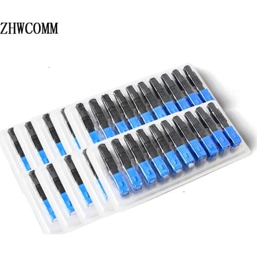 ZHWCOMM 100pcs High Quality SC UPC Fiber Optic Fast Connector SM Simplex FTTH Adapter SC UPC Fiber Quick Connector Free shipping