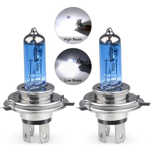 1Set/2pcs Super Bright White H4 100W 12V Halogen Bulb High Power h4 100/90w 6000k Halogen Light Car Headlight Lamp Light Source
