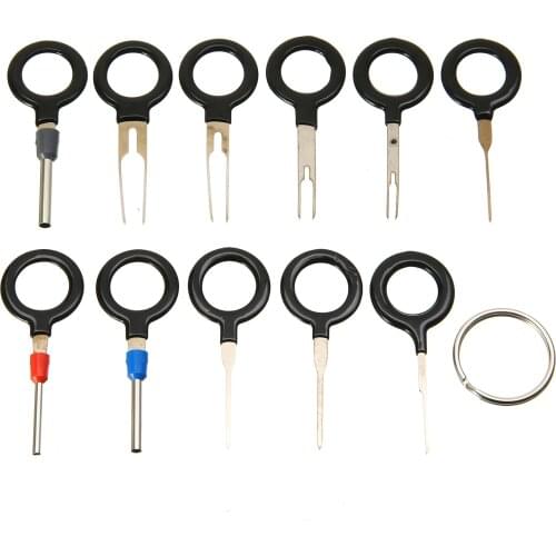 11pcs/set Terminal Removal Tool Key Pin Wire Crimp Connector Pin Extractor Kit Car Electrical Key Tools