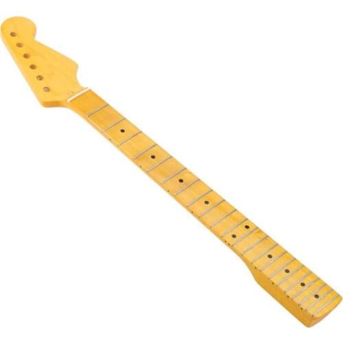 22 Fret Electric guitar neck micro yellow matt ST type Canadian imported maple handle
