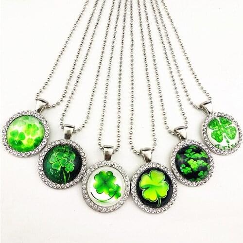 24pcs new design spring style clover pendant, lucky grass Necklace for women girl best gift