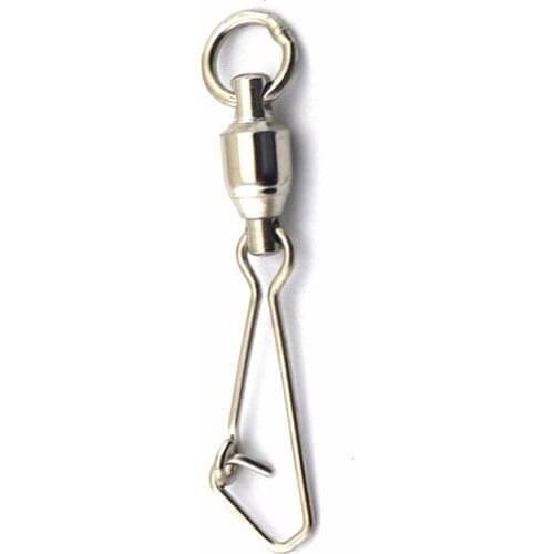 5pcs/lot Fishing Swivel Snap Ball Bearing Swivels with Hooked Snap Fishing Swivel Hook Carp Fishing Tackle