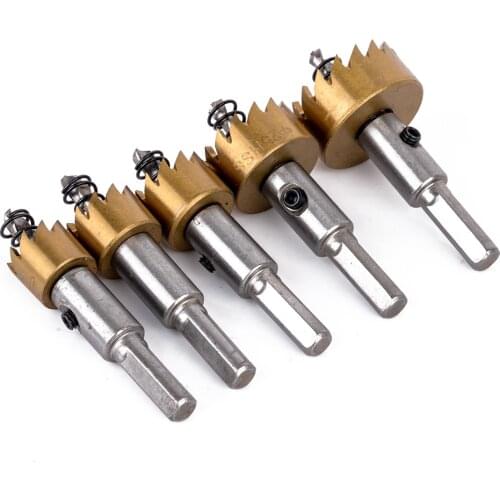 5Pcs 16-30mm HSS Drill Bit Hole Saw Set Stainless Steel Metal Alloy Drill Bits For Hole Cutter Power Tools