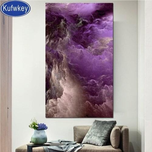 Big size purple cloud 5D round square diamond embroidery Diy full sets diamond painting mosaic fantasy pictures of rhinestone ar
