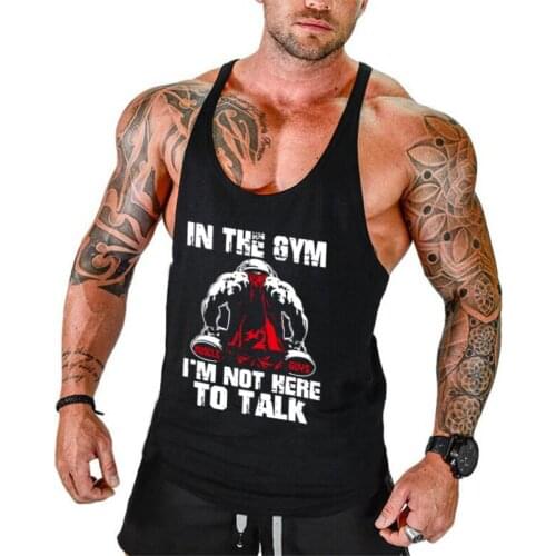 Brand Gym Tank Top Men Bodybuilding Clothing Blank shirt Fitness Singlets Sleeveless Cotton Vest