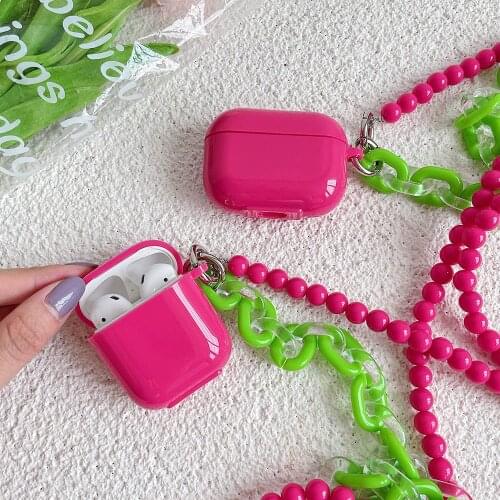 INS Crossbody Lanyard Cases with Chain For Apple AirPods Pro 1 2 Soft TPU Shockproof Earphone Charging Box Protection Cover