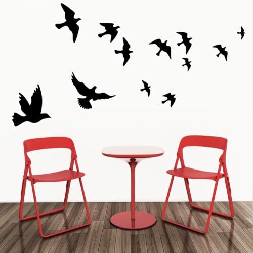 Black flying Pretty Geese Ducks Birds Wall Art Vinyl home Decoration Sticker decals 8501 poster mural