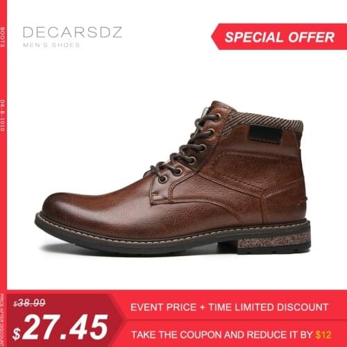 DECARSDZ 2021 New Men Boots Durable outsole Man Boots Brand Comfy Fashion Comfortable Winter Walking Boots Men Shoes Size 40-45