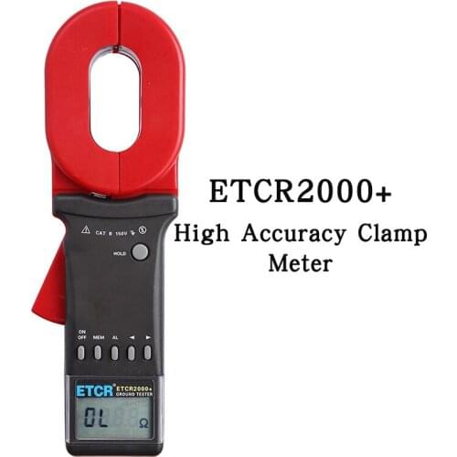 ETCR2000+ Digital Clamp On Ground Resistance Tester Clampon Earth Resistance Meter Lightning Protection Grounding Tester 99 Sets