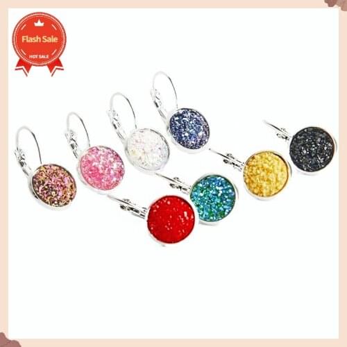 Hot Silver Color Round Earrings Fashion Rhinestones Female Stud Earrings Jewelry Best Gift for Women Party Piercing Oorbellen