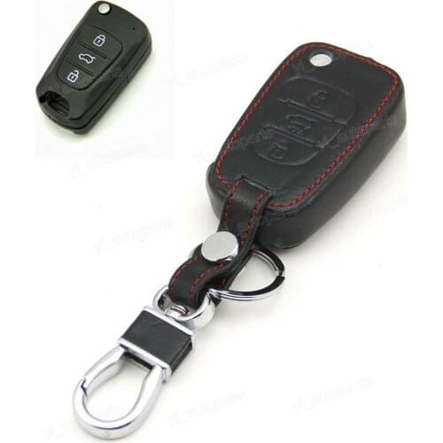 Leather Case Cover Holder Fit For Kia K2 K5 Soul Sportage Sorento Pro ceed Flip Key NYOSEKSAM11ATX TQ8-RKE-3F02 3109ASEKSAM11ATX