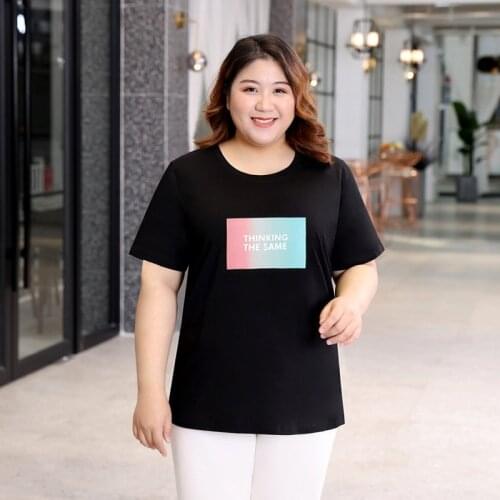 Large size summer 2021 new street fashion Casual Womens T-Shirt loose Short sleeve Pullovers 100% cotton Letter printing Tops