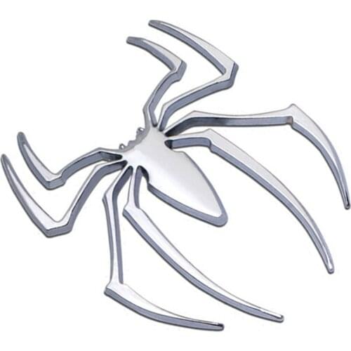 2019 Silver Gold Metal Spider Shape Car Stickers Chrome Badge Auto Emblem Decal Car Decoration