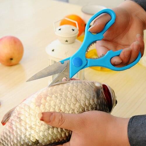 Multifunction Stainless steel scissors Clip Walnuts Open Bottle kitchen sharp cutter for fish chicken outdoor camping supplies