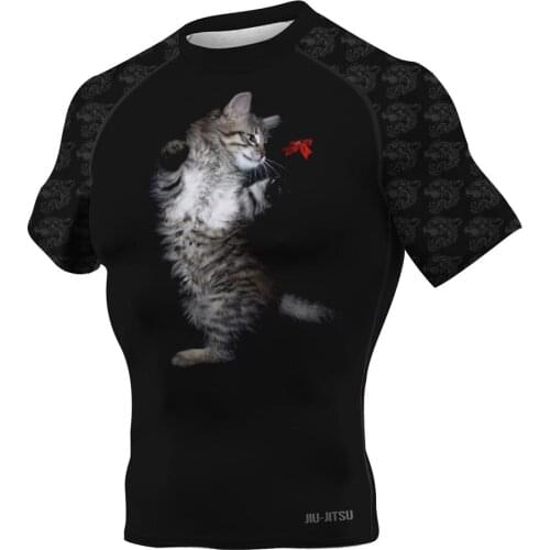 Mens cat Short Sleeve Training T-Shirt