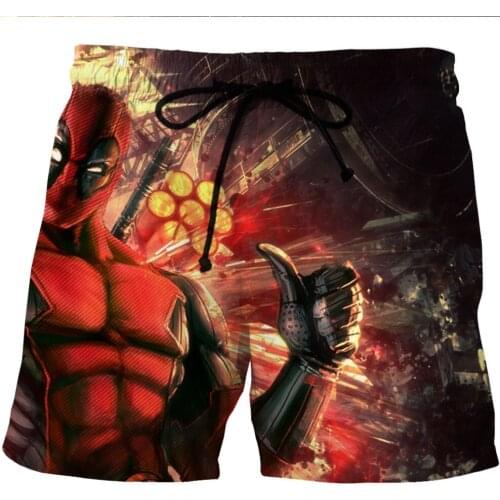2017 Red Cartoon Print Workout Mens Summer Shorts S To 6xl Boys SPorts Running Jogging Gym Bodybuilding Shorts
