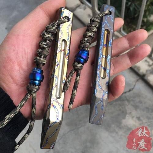 Hand Made Titanium Alloy Outdoor EDC Tool Survival Kit Multi-Function Tool Pry Bar, Bottle Opener, Glass Breaker Tools