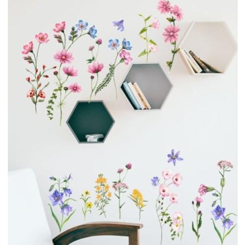 DIY Wall Decals Mural 3D PVC Wall Stickers Flowers Wall Stickers for Living Room Bedroom Kitchen Home Decor Wallpaper