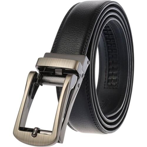 New Designer Men Belts Clilck Buckle Ratchet Strap Width 3.1cm with Open Automatic Buckle Male Dress Jeans Golf Belt Best Gift