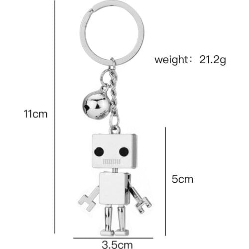 New High-Grade Alloy Keychain Space Robot Pendant Scooter Boutique Key Chain Ring Car Charm