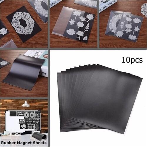 177X127Mm Rubber Soft Magnet Sheet Self Adhesive Sticker Black Magnetic Mats for Cutting Dies Storage Easy Convenient To Paste