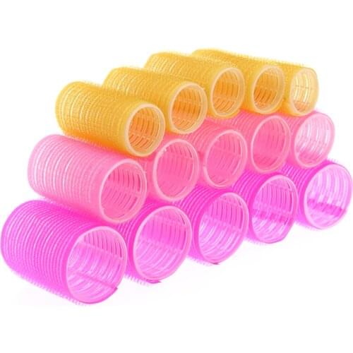 Monja 15pcs/Lot Hairdressing Home Use DIY Magic Large Self-Adhesive Hair Rollers Styling Roller Roll Curler Beauty Tool 3 Size