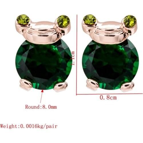 Romantic green frog Stylish jewelry earrings that are humorous and abstract for women/girls zircon drop luxurious earrings