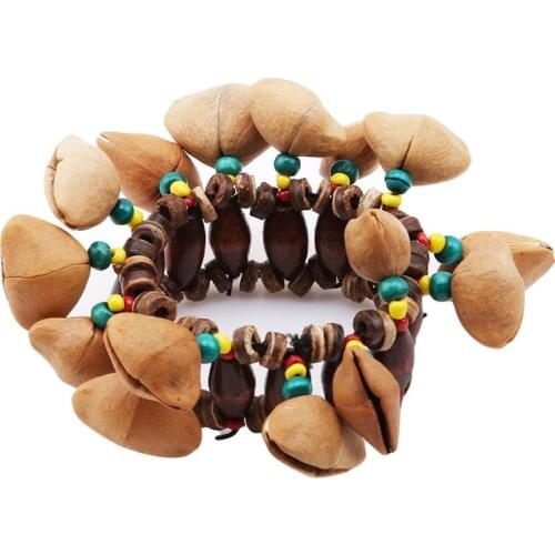 Handmade Nuts Shell Bracelet Handbell for Djembe African Drum Conga Percussion Accessories kids toy