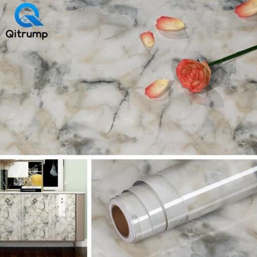 Peel and Stick Wallpaper Marble Texture Waterproof Vinyl Stickers for Kitchen Bathroom Desktops Self Adhesive Panels Home Decals