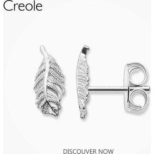 Ear Stud Earrings Feathers,2019 Accessories Fashion Jewelry 925 Sterling Silver Trendy Gift For Women Men