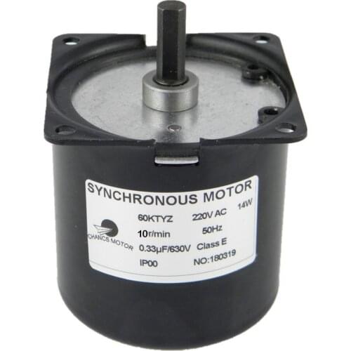 Synchronous Gear Box Motor 60KTYZ AC 220V 8/10RPM CW/CCW Controllable Direction 14W For Electrical Movement