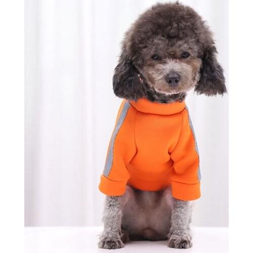 Dog Hoodies Capless Dog Sweater Reflective Traction Outfit Spring Winter Warm Pet Clothes Pet Supplie