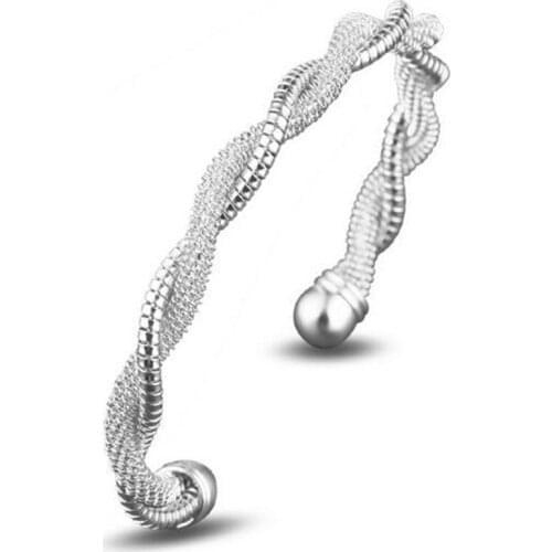 WQQCR Best selling simple twisted snake bone bracelet gold bracelet female models color 925silver metal bracelet fashion jewelry